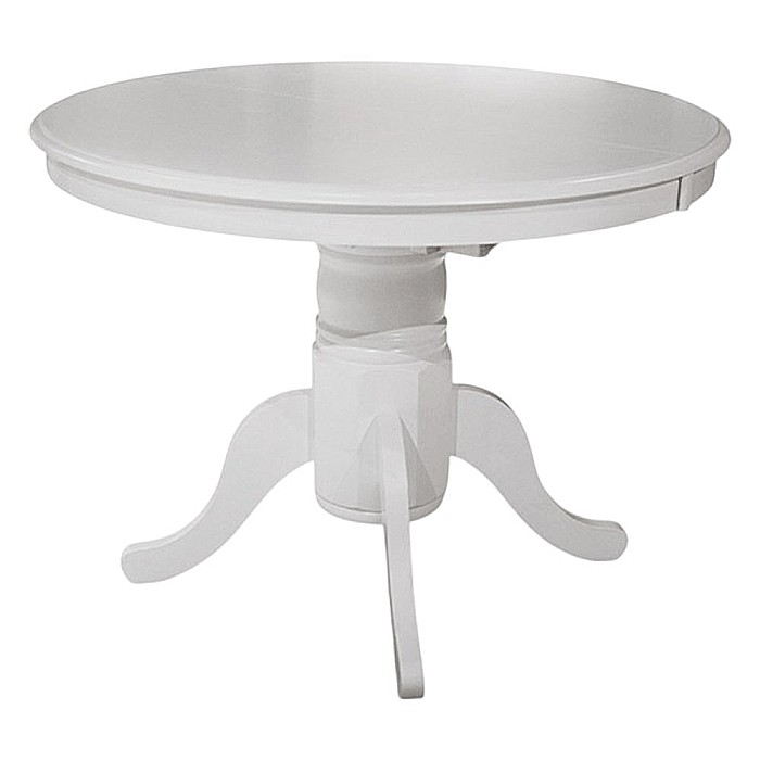 Masa extensibila living AB Olivia, alb, 100-138x100 cm, 6 persoane, cadru lemn masiv, blat MDF furniruit [5]