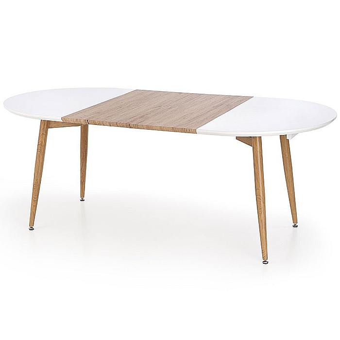 Masa extensibila living HM Caliber, blat MDF, structura metalica, 160-200x90x76 cm, Stejar San Remo [4]