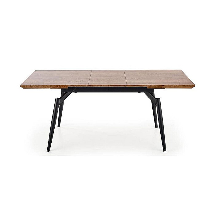 Masa extensibila living HM Cambell, MDF Furniruit, cadru metalic, 140-180x80x74 cm, 8 persoane, stejar/negru [2]