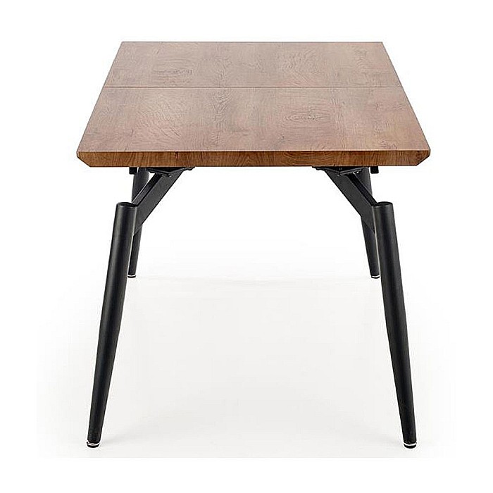 Masa extensibila living HM Cambell, MDF Furniruit, cadru metalic, 140-180x80x74 cm, 8 persoane, stejar/negru [3]