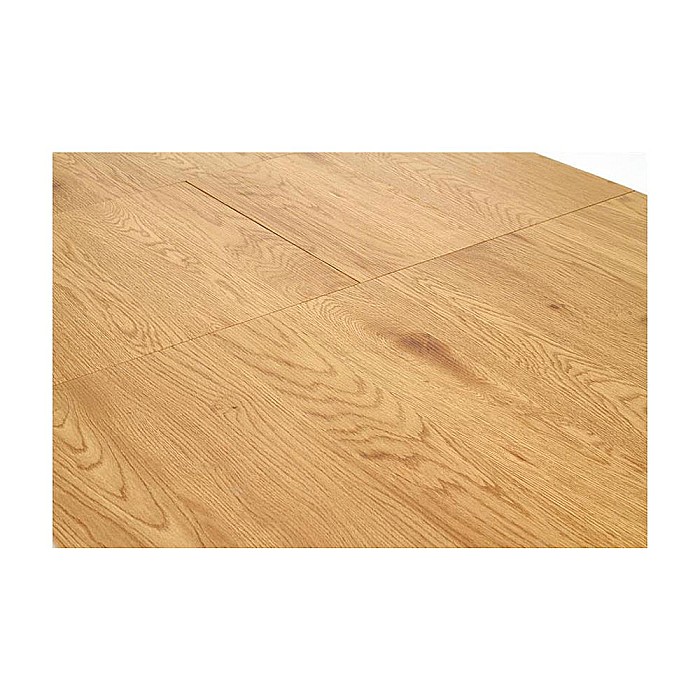 Masa extensibila living HM Capital, MDF Furniruit, cadru metalic, 160-200x90x76 cm, 8 persoane, stejar/negru [8]