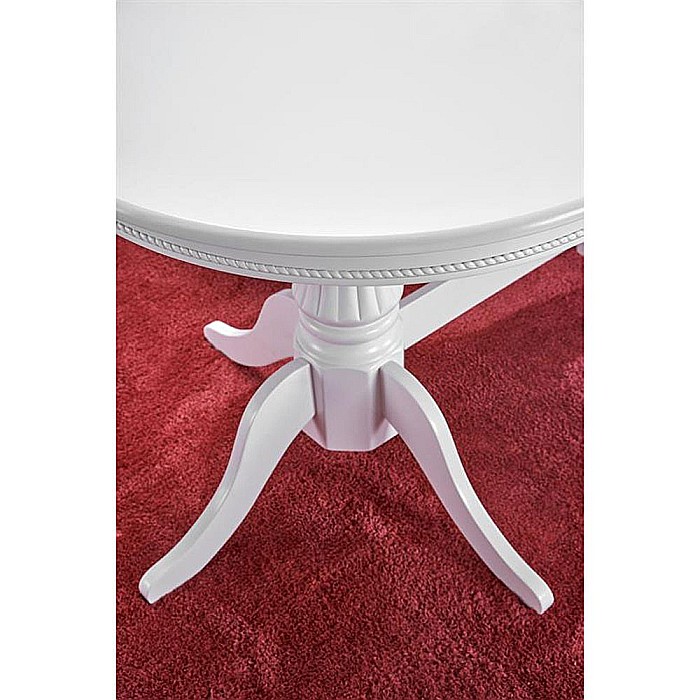 Masa extensibila living HM Joseph, blat MDF, structura lemn masiv, 8 persoane, 150-190x90x77 cm, alb [10]