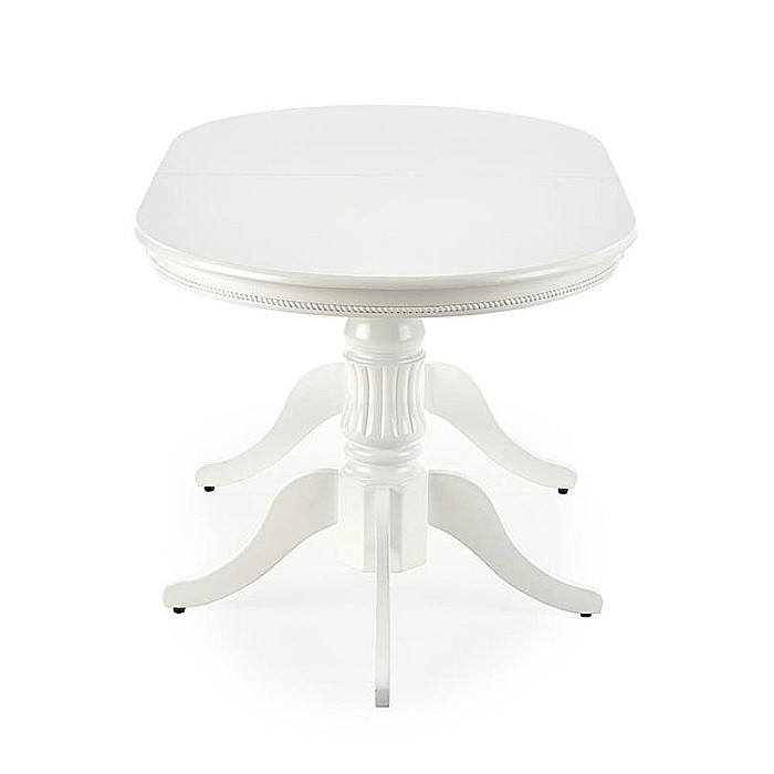 Masa extensibila living HM Joseph, blat MDF, structura lemn masiv, 8 persoane, 150-190x90x77 cm, alb [7]