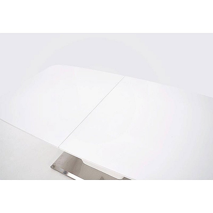 Masa extensibila living HM Mistral, cadru metalic, MDF lacuit, 140-180x80x76 cm, 6 persoane, alb [4]
