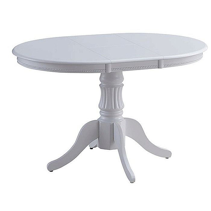 Masa extensibila living KL Willy, cadru lemn masiv, MDF Furniruit, 4 persoane, 90-123x90x76 cm, Alb [2]