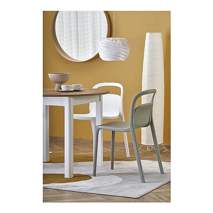 Masa extensibila living si bucatarie HM Ringo, blat MDF, ovala, 6 persoane, stejar/alb [5]
