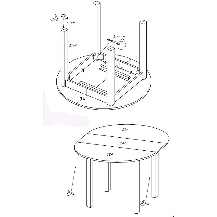 Masa extensibila living si bucatarie HM Ringo, blat MDF, ovala, 6 persoane, stejar/alb [9]