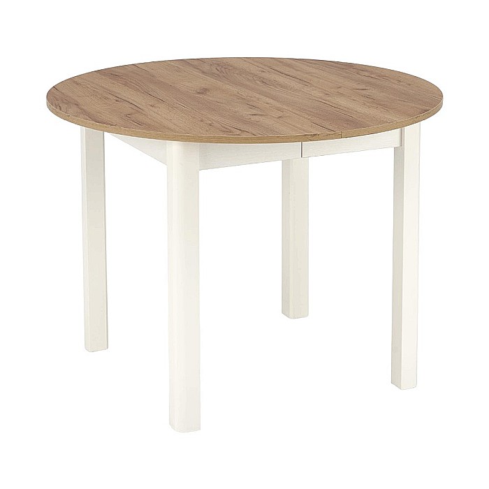 Masa extensibila living si bucatarie HM Ringo, blat MDF, ovala, 6 persoane, stejar/alb [2]