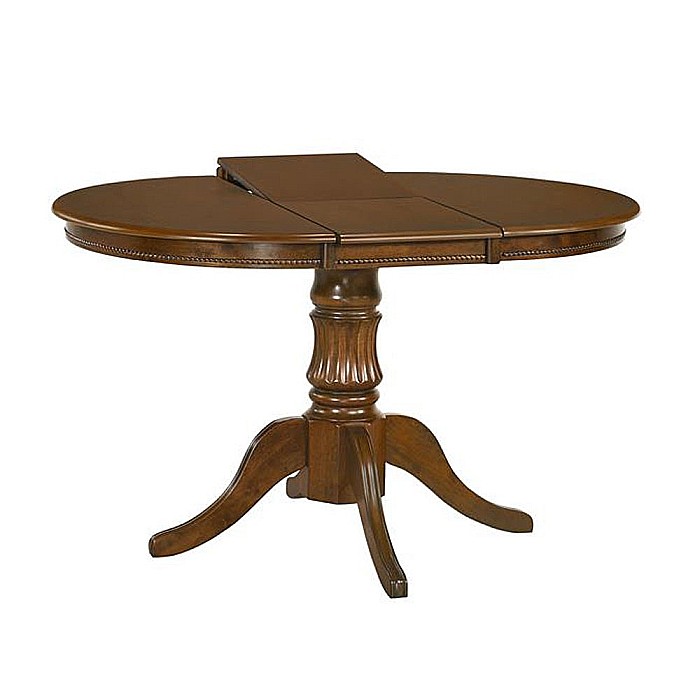 Masa extensibila living si bucatarie HM William, lemn masiv, blat MDF, 4 persoane, 90-124x90x75 cm, nuc [1]