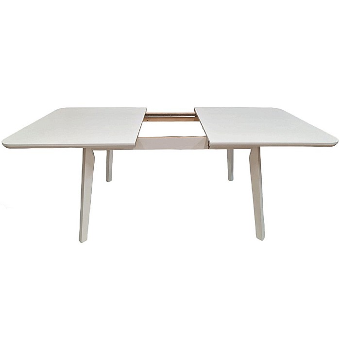Masa extensibila pentru bucatarie si living DM8 Seul, MDF Furniruit, structura lemn masiv, 8 persoane, 200-160x90x75 cm, alb [4]