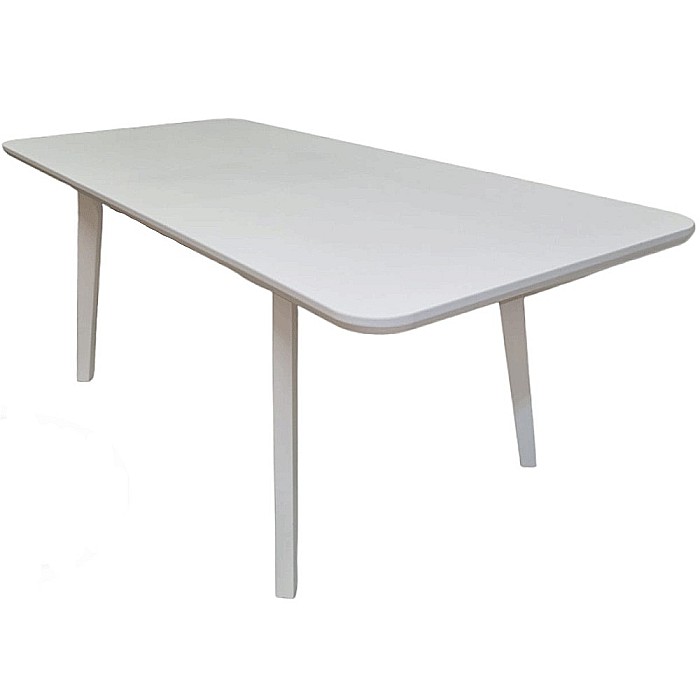 Masa extensibila pentru bucatarie si living DM8 Seul, MDF Furniruit, structura lemn masiv, 8 persoane, 200-160x90x75 cm, alb [3]