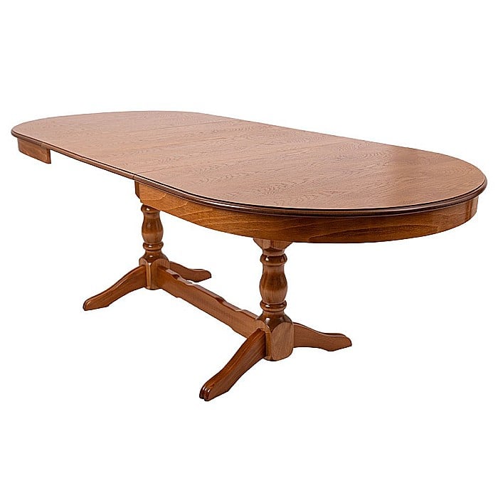 Masa living extensibila Euro 2, lemn masiv, blat MDF furniruit, 12 persoane, 155/192.5/230x97x76 cm, stejar [2]