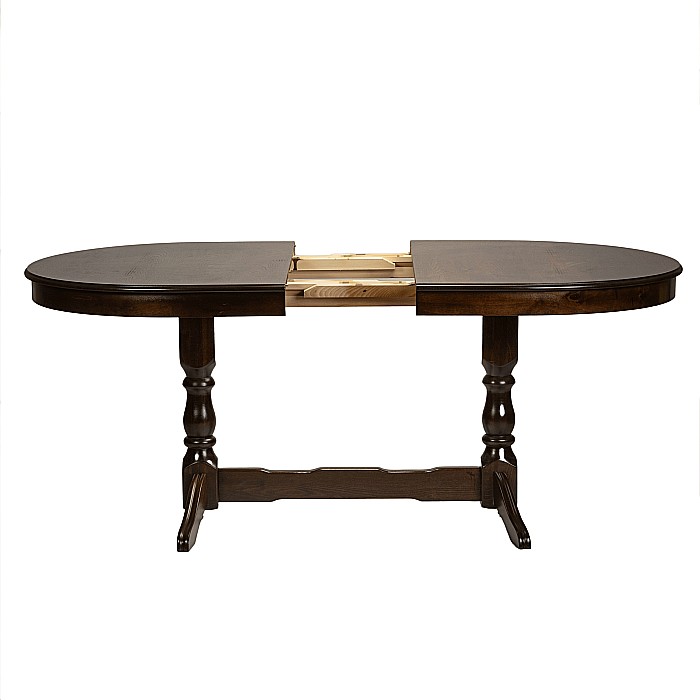 Masa living extensibila Euro 2, lemn masiv, blat MDF furniruit, 12 persoane, 155/192.5/230x97x76 cm, wenge [6]