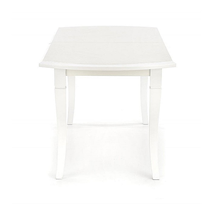 Masa living extensibila HM Fryderyk, blat MDF laminat, picioare lemn masiv, 10 persoane, 160-240x90x74 cm, alba [3]