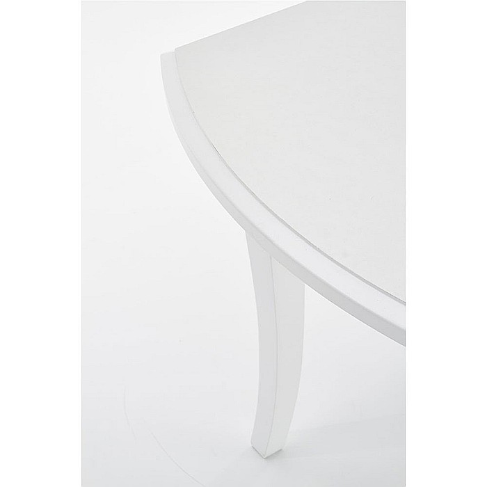 Masa living extensibila HM Fryderyk, blat MDF laminat, picioare lemn masiv, 10 persoane, 160-240x90x74 cm, alba [8]