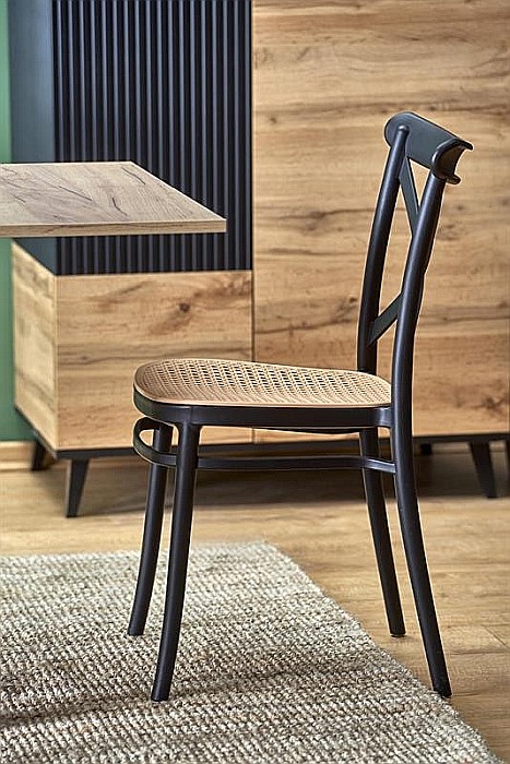 Masa living extensibila HM Gracjan, PAL Laminat, cant ABS, 80-160x80x76 cm, 6 persoane, stejar artizanal [8]