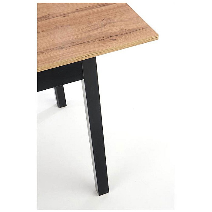 Masa living extensibila HM Greg, PAL Laminat, 124-168x74x75 cm, 6 persoane, stejar wotan/negru [8]