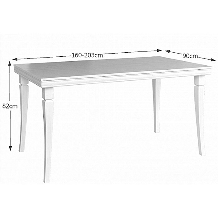 Masa living extensibila VM, Pal melaminat, 8 persoane, 160-203x90x82 cm, Alb Antichizat [3]