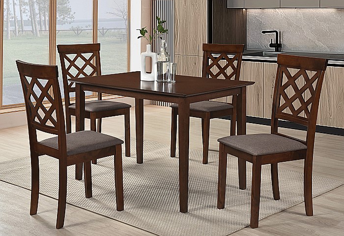 Masa living si bucatarie Bali, MDF Furniruit, structura lemn masiv, 4 persoane, 112x72x74 cm, nuc [5]