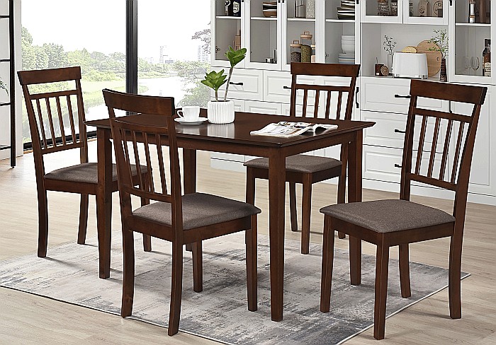 Masa living si bucatarie Bali, MDF Furniruit, structura lemn masiv, 4 persoane, 112x72x74 cm, nuc [6]