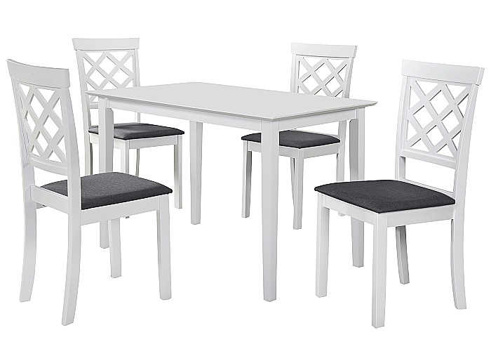Masa living si bucatarie Bali, MDF, structura lemn masiv, 4 persoane, 112x72x74 cm, alb [7]