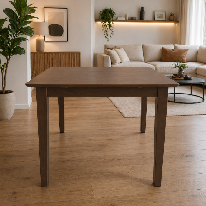 Masa living si bucatarie extensibila Miami, MDF, structura lemn masiv, 6 persoane, 120/150 x 80 x 73.8 cm, nuc [8]