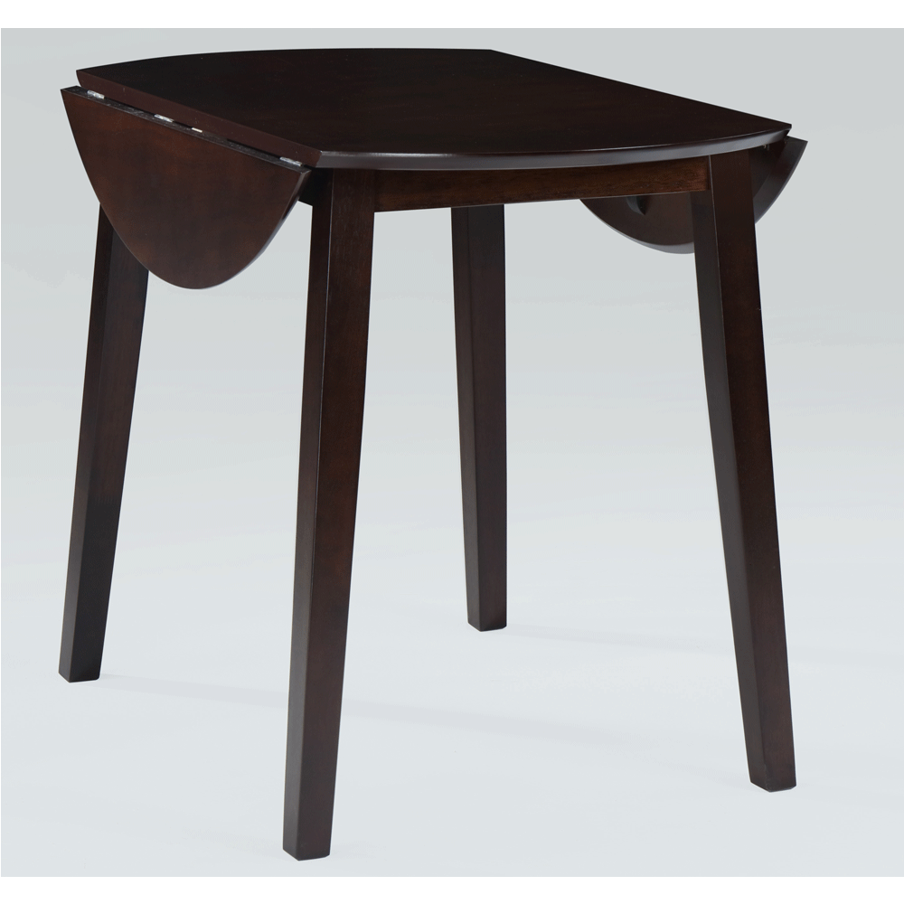 Masa living si bucatarie plianta Philadelphia, MDF, structura lemn masiv, rotunda, 4 persoane, 55/90 x 90 x 74,8 cm, nuc [5]