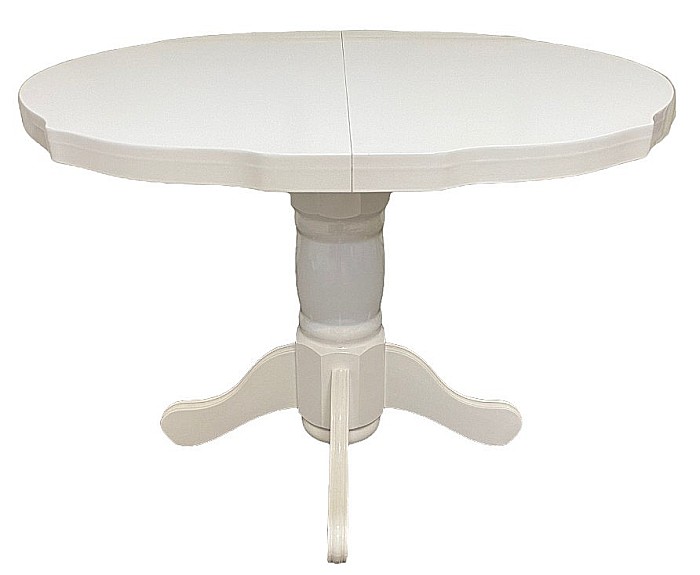 Masa living si bucatarie extensibila SB Fan, MDF Furniruit, structura lemn masiv, 4 persoane, 100-133,5x99x74 cm, alb [8]