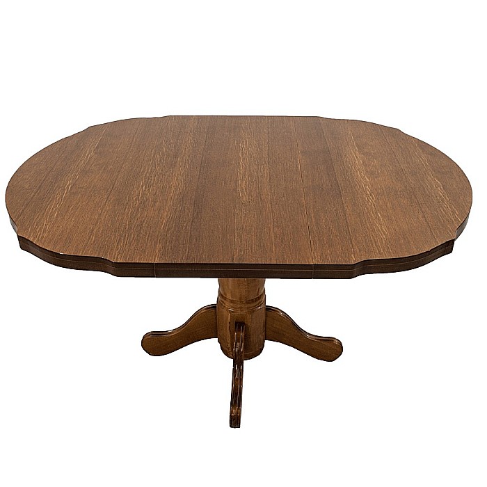 Masa living si bucatarie extensibila SB Fan, MDF Furniruit, structura lemn masiv, 4 persoane, 100-133,5x99x74 cm, nuc [3]