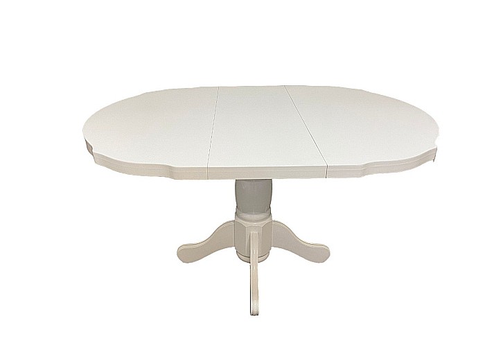 Masa living si bucatarie extensibila SB Fan, MDF Furniruit, structura lemn masiv, 4 persoane, 100-133,5x99x74 cm, alb [6]