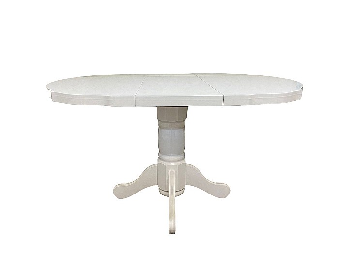 Masa living si bucatarie extensibila SB Fan, MDF Furniruit, structura lemn masiv, 4 persoane, 100-133,5x99x74 cm, alb [7]