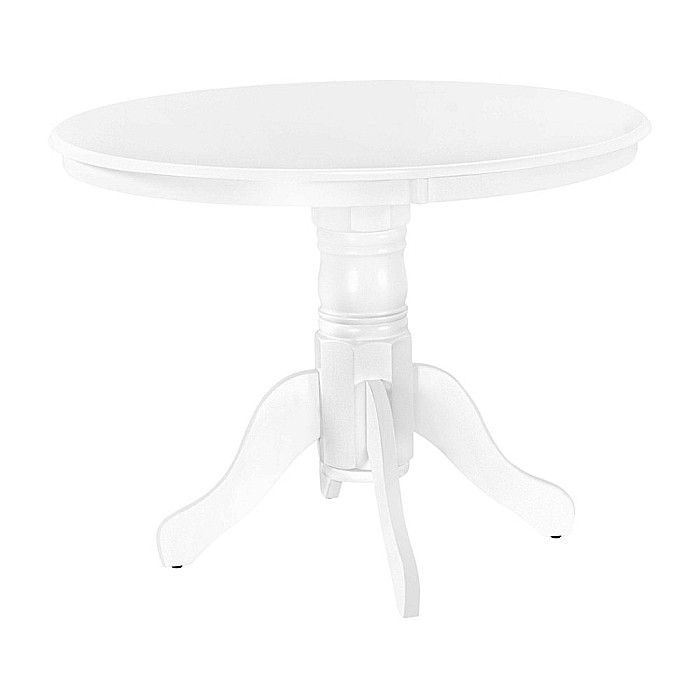 Masa living si bucatarie KL Livia, cadru lemn masiv, MDF Furniruit, 4 persoane, 103x76 cm, Alb [2]