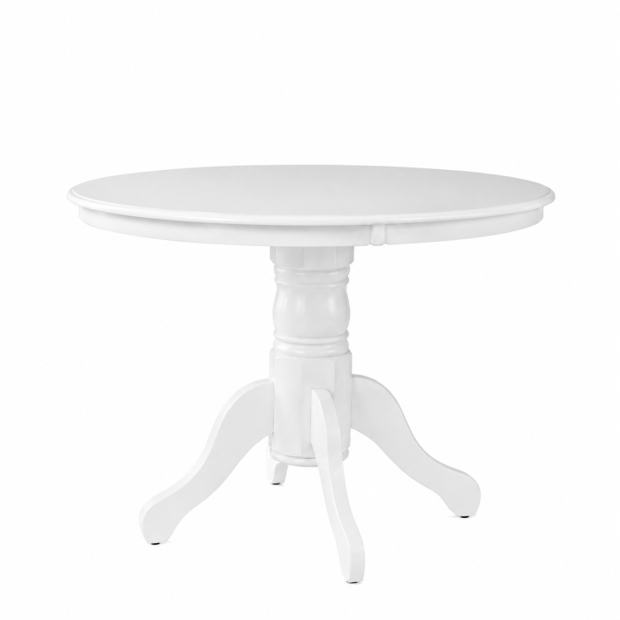 Masa living si bucatarie KL Livia, cadru lemn masiv, MDF Furniruit, 4 persoane, 103x76 cm, Alb [3]