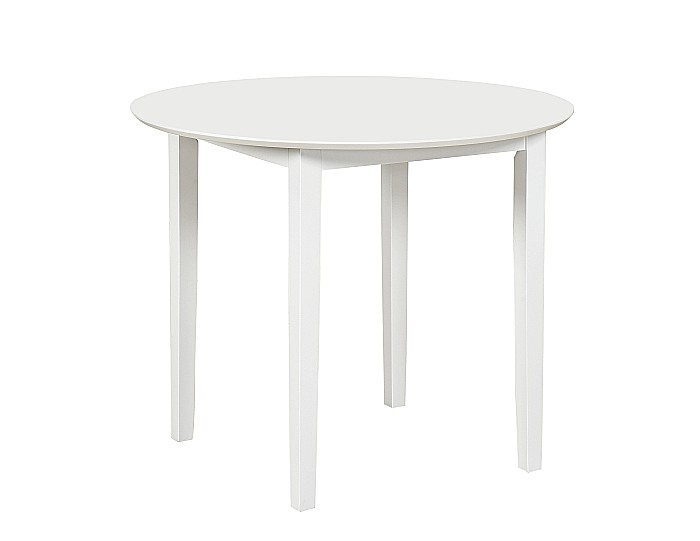Masa living si bucatarie Sophia, blat MDF, rotunda, structura lemn masiv, 4 persoane, 90x74 cm, alb [2]