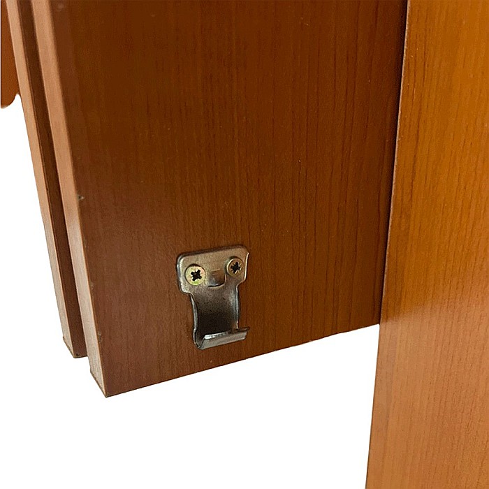 Masa plianta 12 persoane, Pal Melaminat, insertii lemn masiv, sistem cuplare blat, 274x75x78 cm, stejar sonoma [8]