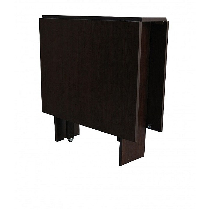 Masa plianta 12 persoane, Pal Melaminat, insertii lemn masiv, sistem cuplare blat, 274x75x78 cm, wenge [4]