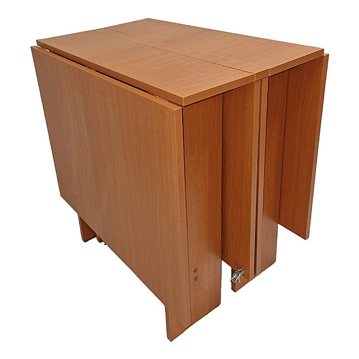 Masa plianta 12 persoane, Pal Melaminat, insertii lemn masiv, sistem cuplare blat, 274x75x78 cm, stejar sonoma [5]