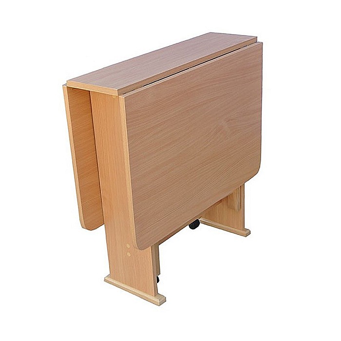 Masa plianta Practic, bucatarie si living, Pal Melaminat, insertii lemn masiv, 6 persoane, colturi rotunjite, 120x74x75 cm, wenge [2]