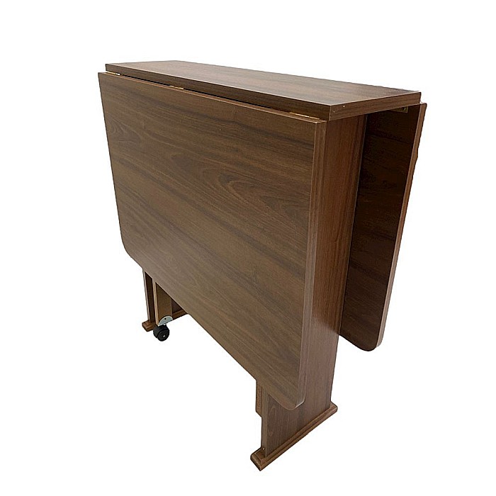 Masa plianta Practic, bucatarie si living, Pal Melaminat, insertii lemn masiv, 6 persoane, colturi rotunjite, 120x74x75 cm, fag [2]