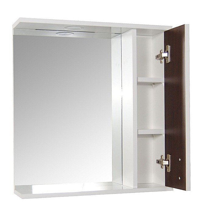 Oglinda baie cu dulap GN0001, dreptunghiulara, PAL Lucios, iluminare led, 3 rafturi, 60 cm, alb [2]