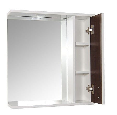 Oglinda baie cu dulap GN0001, dreptunghiulara, PAL Lucios, iluminare led, 3 rafturi, 60 cm, alb [5]