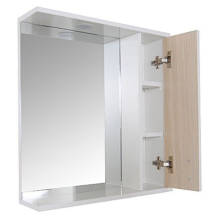 Oglinda baie cu dulap GN0001, dreptunghiulara, PAL Lucios, iluminare led, 3 rafturi, 60 cm, alb [6]