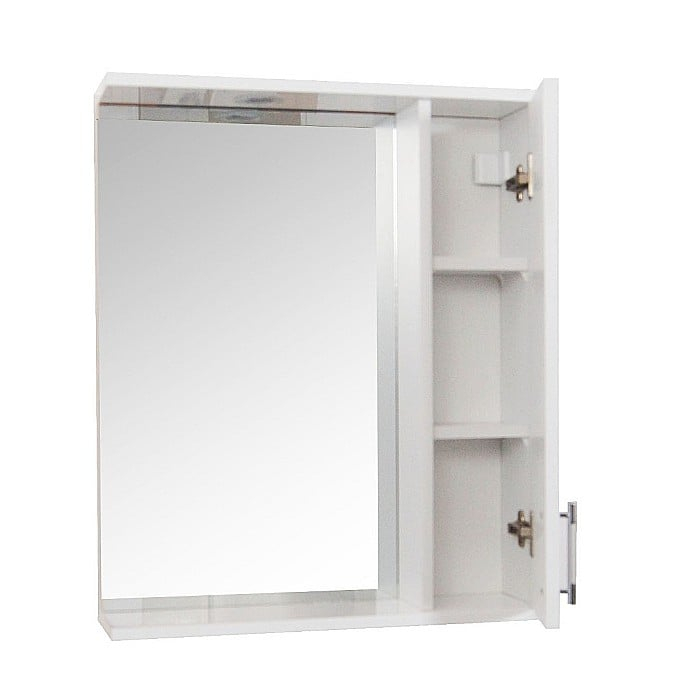 Oglinda baie cu dulap GN0201, dreptunghiulara, PAL, iluminare led, 2 rafturi, 55 cm, alb [3]