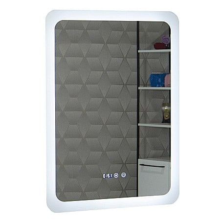 Oglinda baie GNMD21 cu iluminare LED, functie dezaburire, ceas si termometru, 60 cm, suspendata, alb [3]