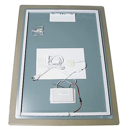 Oglinda baie GNMD21 cu iluminare LED, functie dezaburire, ceas si termometru, 60 cm, suspendata, alb [4]