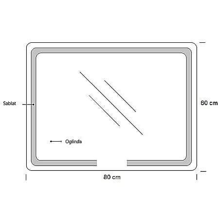 Oglinda baie GNMD21 cu iluminare LED, functie dezaburire, ceas si termometru, 80 cm, suspendata, alb [6]