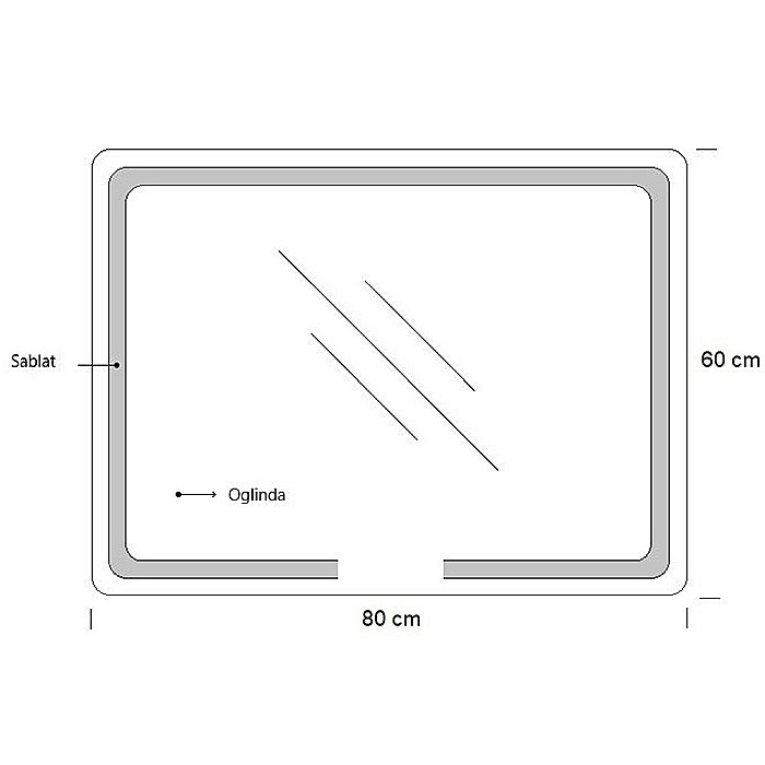 Oglinda baie GNMD41 cu iluminare LED, dezaburire, 80 cm, suspendata, auriu [6]
