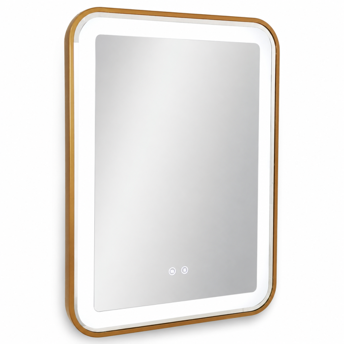 Oglinda baie GNMD41 cu iluminare LED, dezaburire, 60 cm, suspendata, auriu [2]