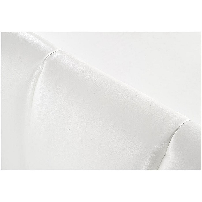 Pat dublu HM Sandy, tapitat cu piele ecologica, somiera inclusa, structura lemn masiv, 160x200 alb [7]