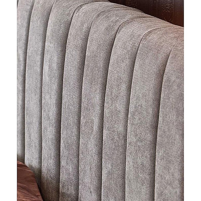 Pat matrimonial HM Francesca, tapiterie textil, somiera inclusa, cadru metalic/lemn masiv, 160 x200, gri [4]